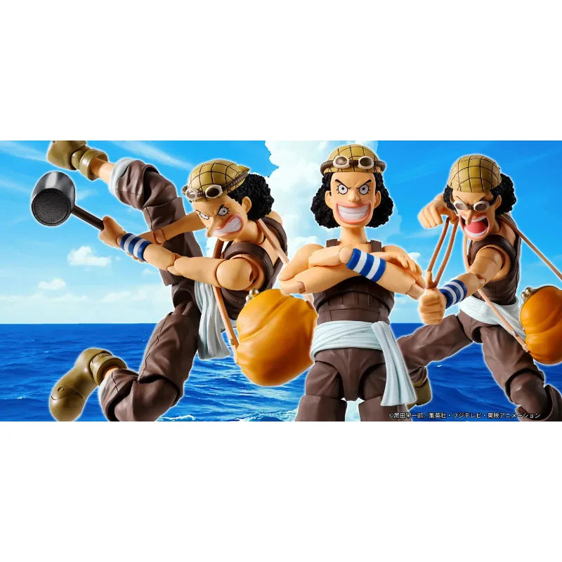 Bandai Original SHFiguarts Usopp 145mm Anime Action Figures Toys for Boys Christmas Gift Collectible Model Ornaments