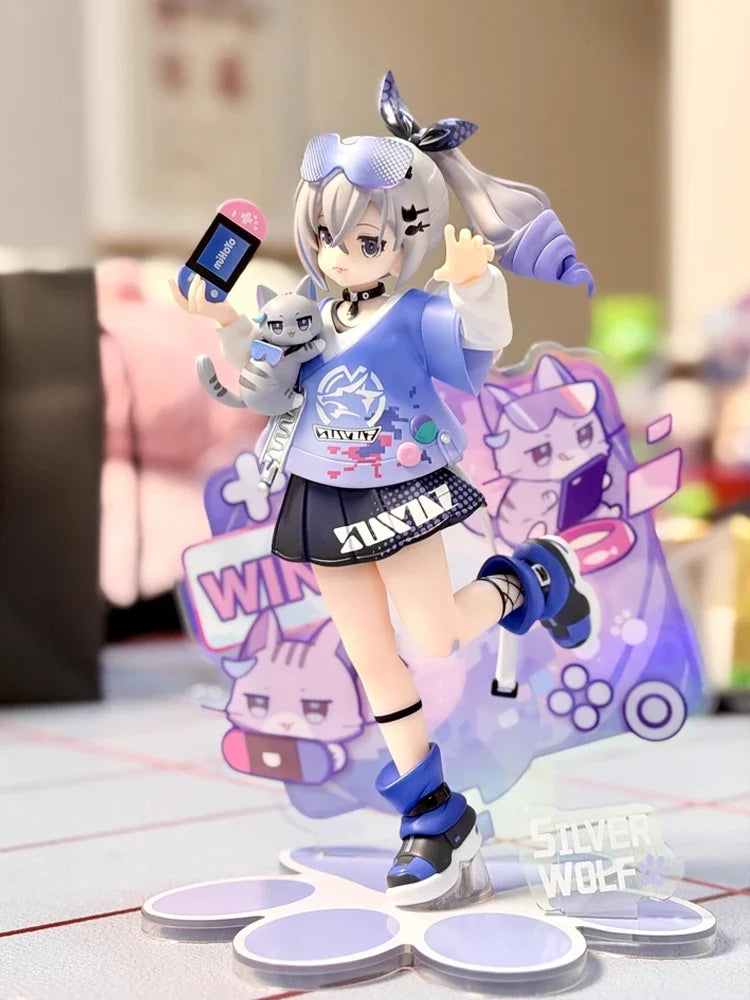 In Stock Genuine Mihoyo Ribose Rise Up + Series Honkai：Star Rail Sliver Wolf Tiny Cat Series Sliver Wolf Model Toy Birthday Gift