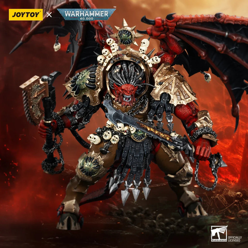 JOYTOY Warhammer 40K 1/18 Scale World Eaters Angron Daemon Primarch of Khorne 38CM Action Figure Model Toys 2025 Version