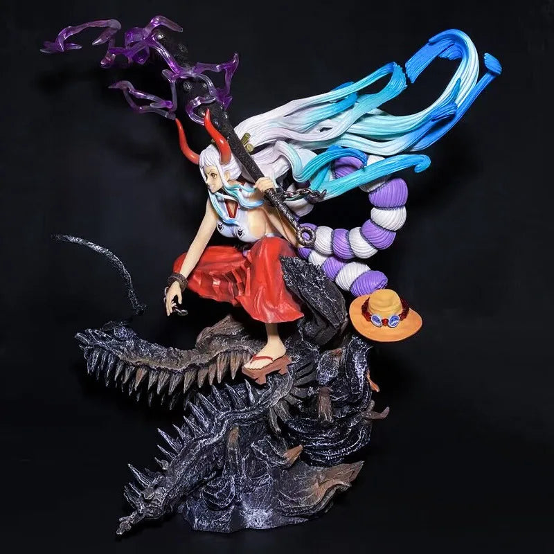 42cm Anime One Piece Wano Country Kaido's Daughter Yamato Thunder Bagua Battle Ver. GK PVC Action Figure Statue Model Toys Doll