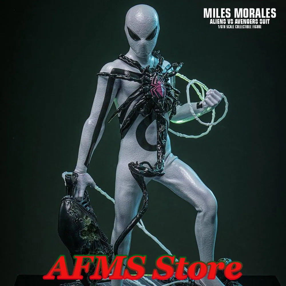 HOTTOYS CMS027 1/6 Scale Collectible Figure Miles Morales Aliens Avengers Suit Full Set 12Inch Men Soldier Action Figure Model T
