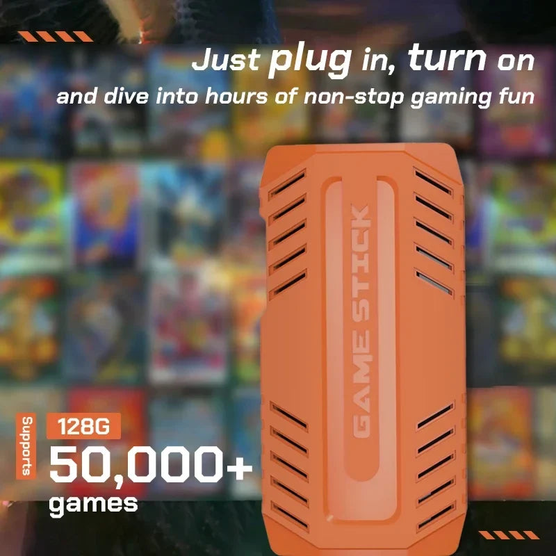 U36 Wireless Game Stick Retro Gaming Console S905X4 128G 50,000+ Games Support 40+ Classic Emulators For PS1 4K HDMI Kid Gifts