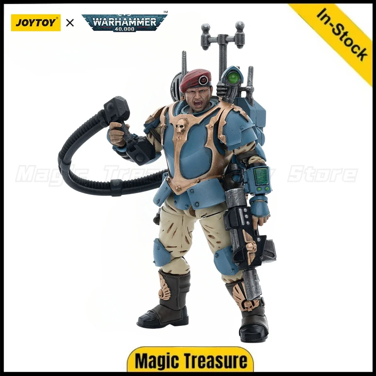 【In Stock】JOYTOY Warhammer 40K Astra Militarum Tempestus Scions Command Squad55th Kappic Eagles Vox Operator 1/18 Action Figure