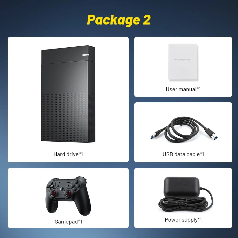Kinhank Super Console 4TB Gaming HDD with Hyperspin Launchbox Retrobat with 75000+ Retro Video Games for PS5/PS4/PS3/WII/WIIUetc