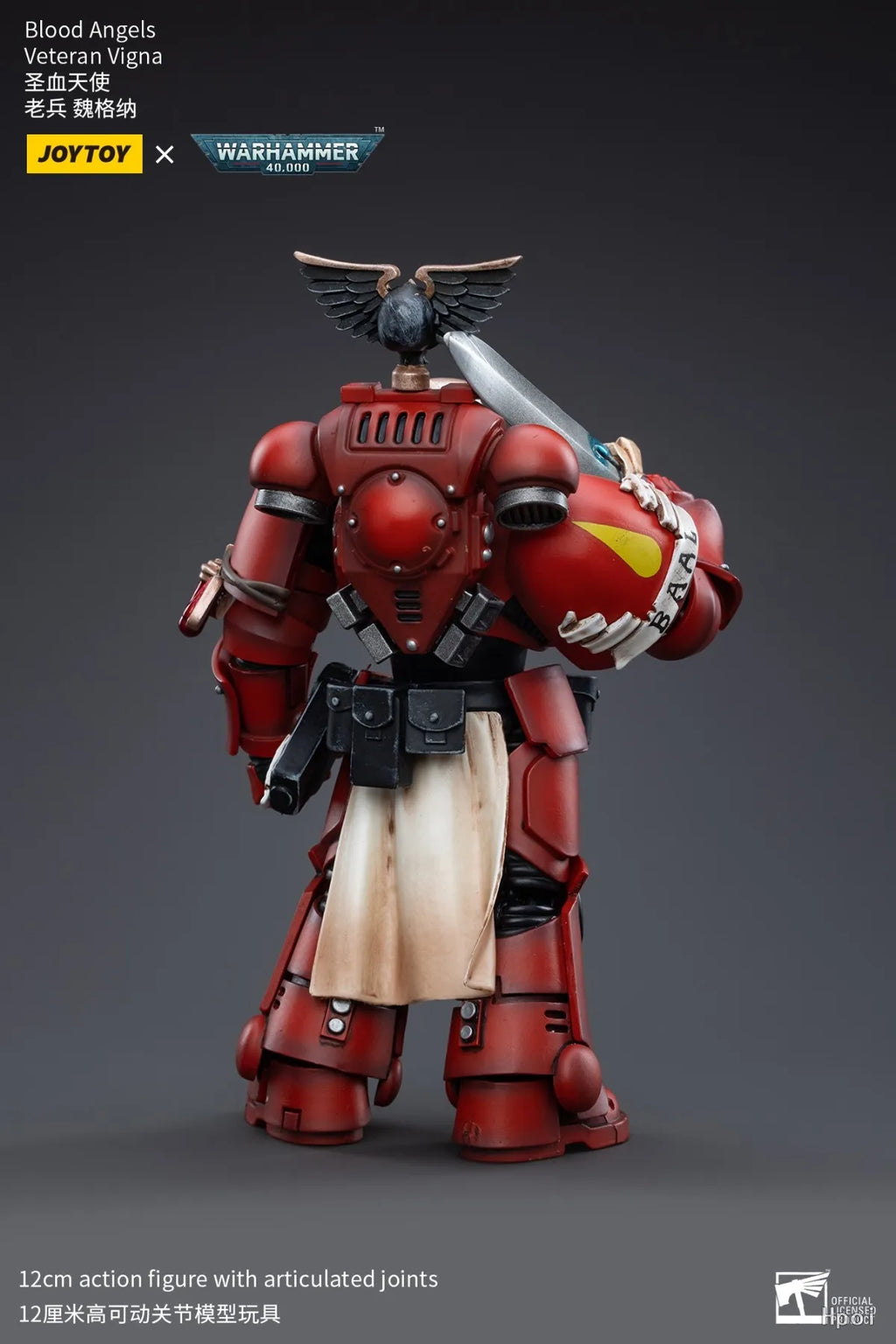 Original in Stock JOYTOY WARHAMMER 40K Blood Angels Veteran Vigna 1/18 Action Figure Model Toy Gift Collection Ornament