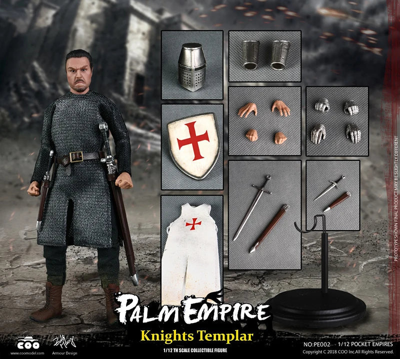 COOMODEL 1/12 Handheld Empire Series PE001 Teutonic Knights PE003 Hospital Knight Full Set 6" Action Figures In Stock