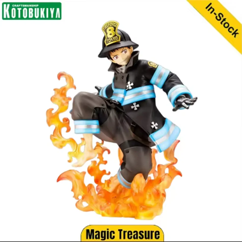 In Stock 16CM Shinra Kusakabe Figure Anime Fire Force Special Effect Blood Desktop Doll Golf Model Toy Gift Collection Ornaments