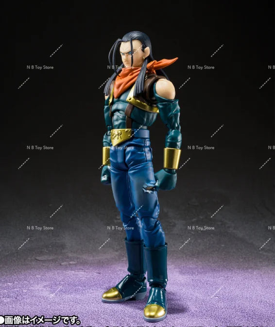 Original Bandai S.H.Figuarts Dragon Ball GT Super Android 17 Collection of Authentic PVC Models, Action Statuette