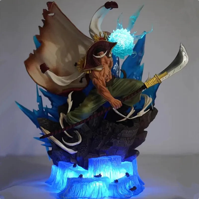 One Piece Anime Figure 38cm Edward Newgate Gk White Beard Action Figurine Fighting Pvc Model Decor Collectible Toy