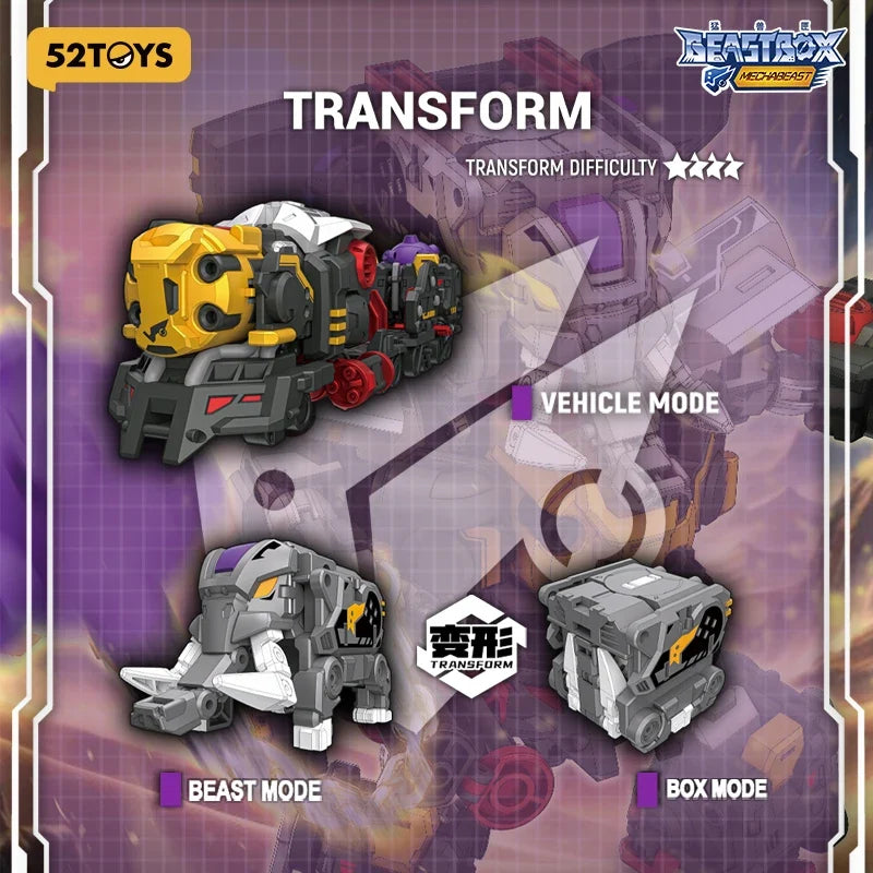 52TOYS MECHABEAST BMM-01 PSYCHOTRAIN Deformation Robot, Converting in Mecha and Cube, Action Figure, Collectible Gift