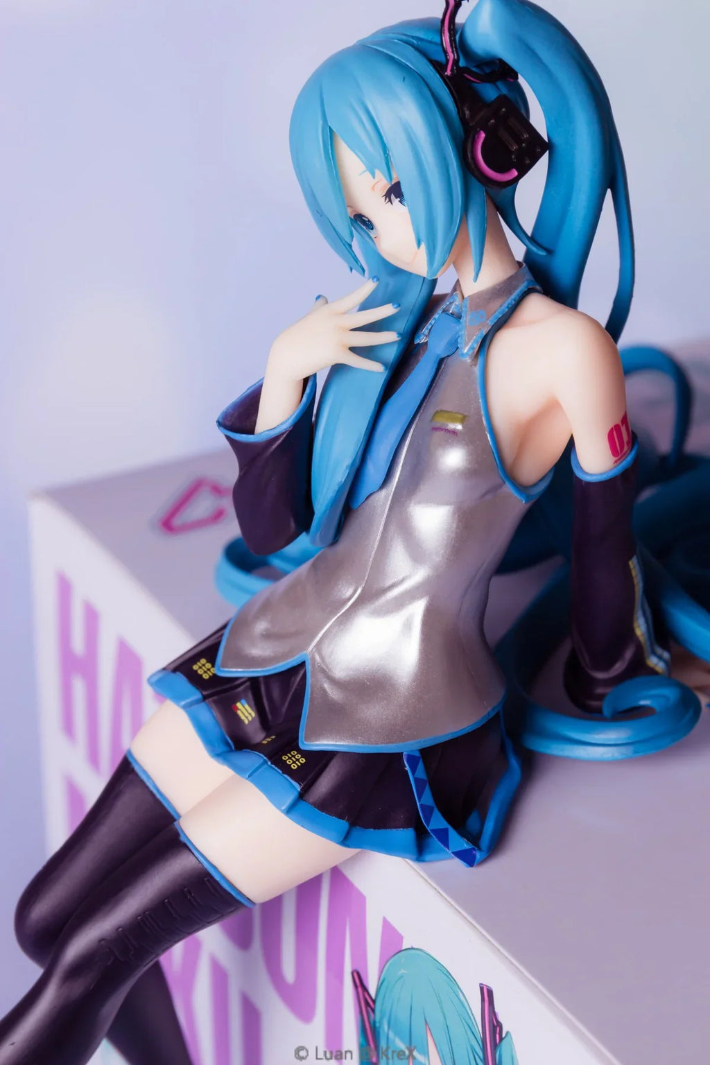 Original Furyu Hatsune Miku Vocaloid Colorful Technology Action Figure Kawai Noodle Stopper Figure Toy Pvc Model Collection Gift