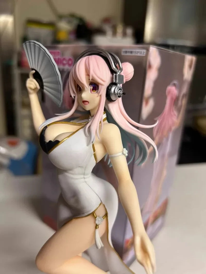 In Stock Genuine Furyu Trio-Try-It Figure Super Sonico The Animation Supersonico White Cheongsam Series Model Toy Collectibles