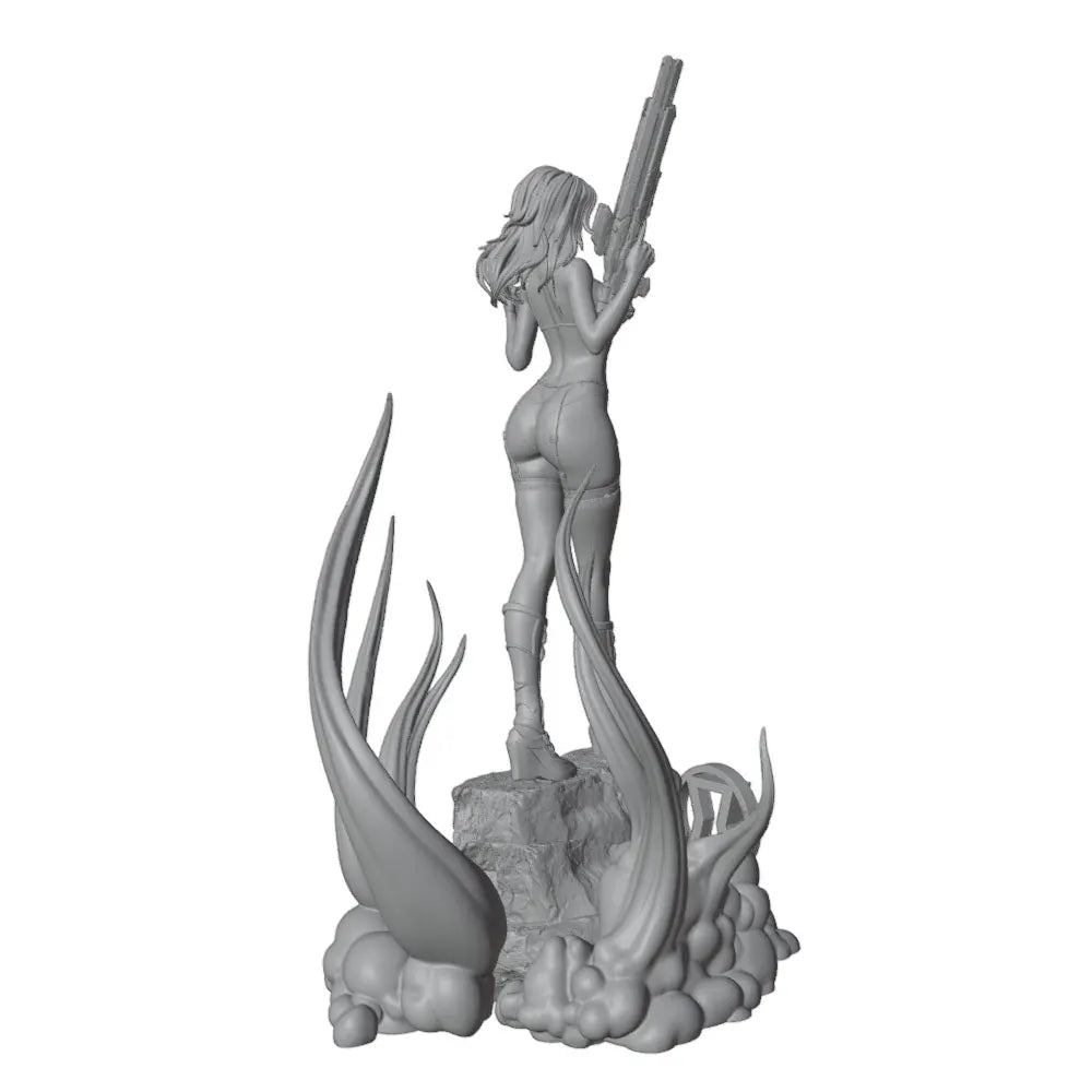 1/24 Female 	Warrior Resin Model Kits Unassembled And Unpainted GK Miniature 3D Printed Gray Model Figurine DIY Doll Collection