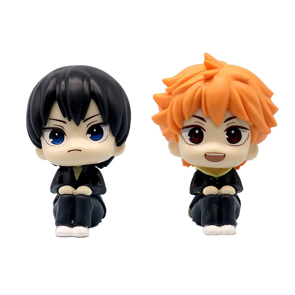 9cm Haikyuu!! Anime Figure Look Up Shoyo Hinata Action Figure Q Version Tobio Kageyama Figurine PVC Collection Model Doll Toys
