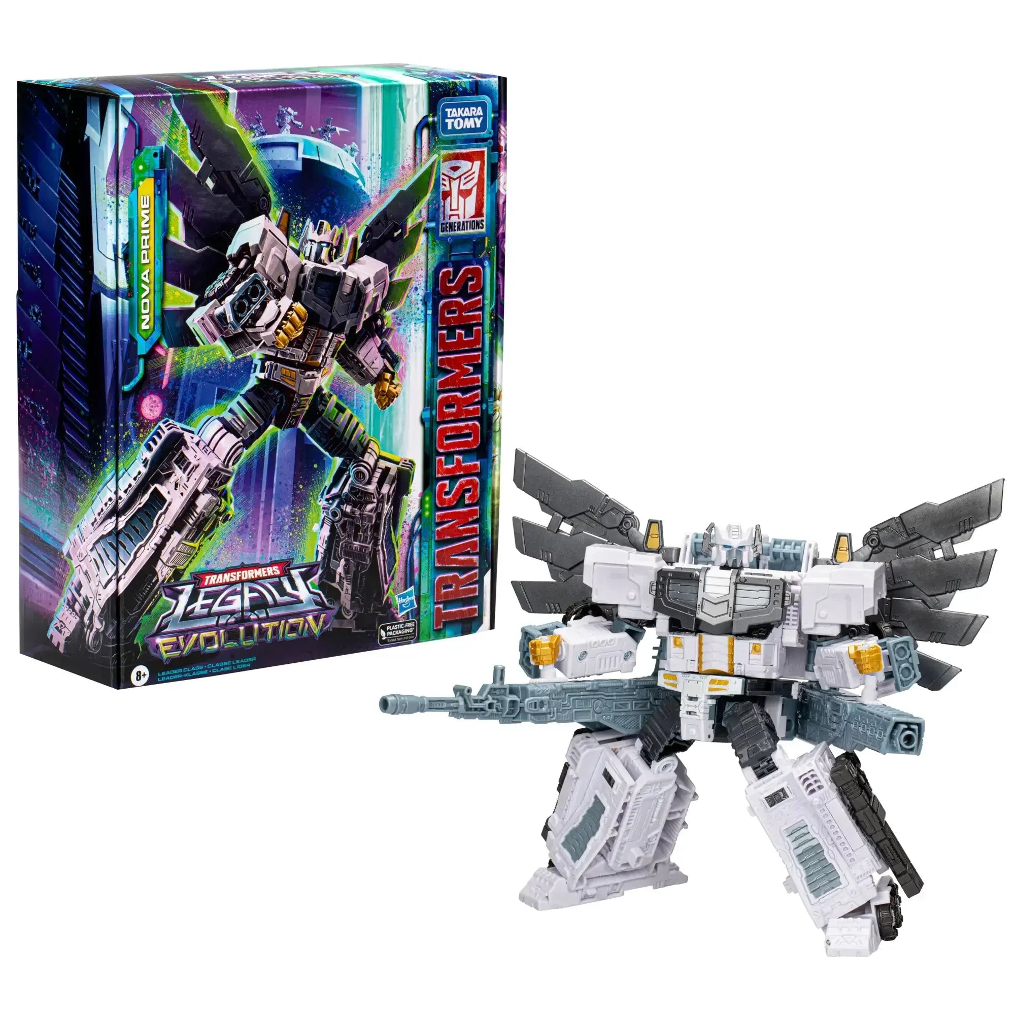 Hasbro Transformers Legacy Evolution Leader Class Nova Prime with 3 Combinable Blaster Accessories F6959