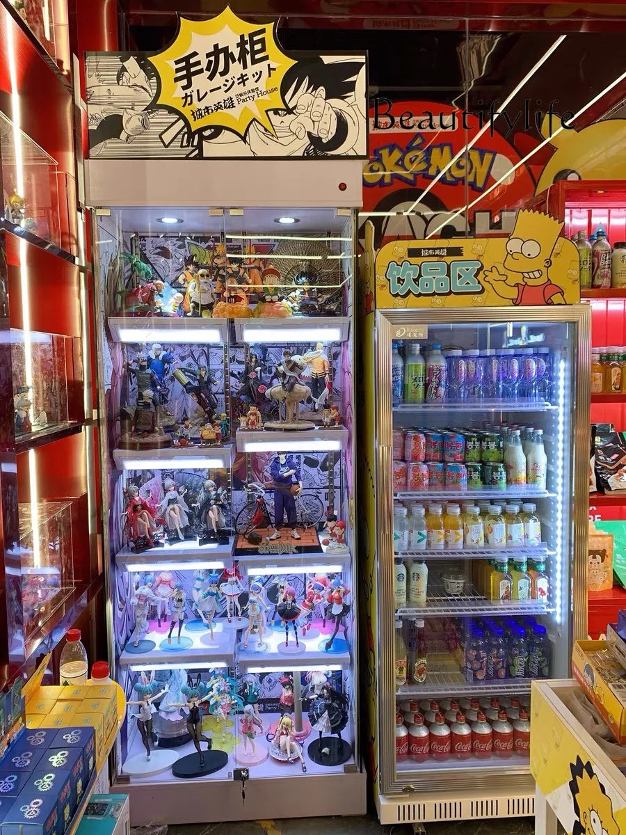 High-end figure display cabinet Household solid wood small Lego model trophy display cabinet