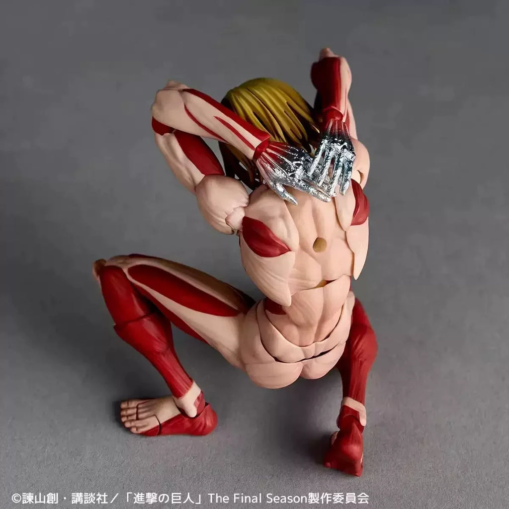 In Stock Attack On Titan Amazing Yamaguchi Revoltech Nr068 Female Titan Annie Leonhart Figure Gk Collection Model Toy Gift
