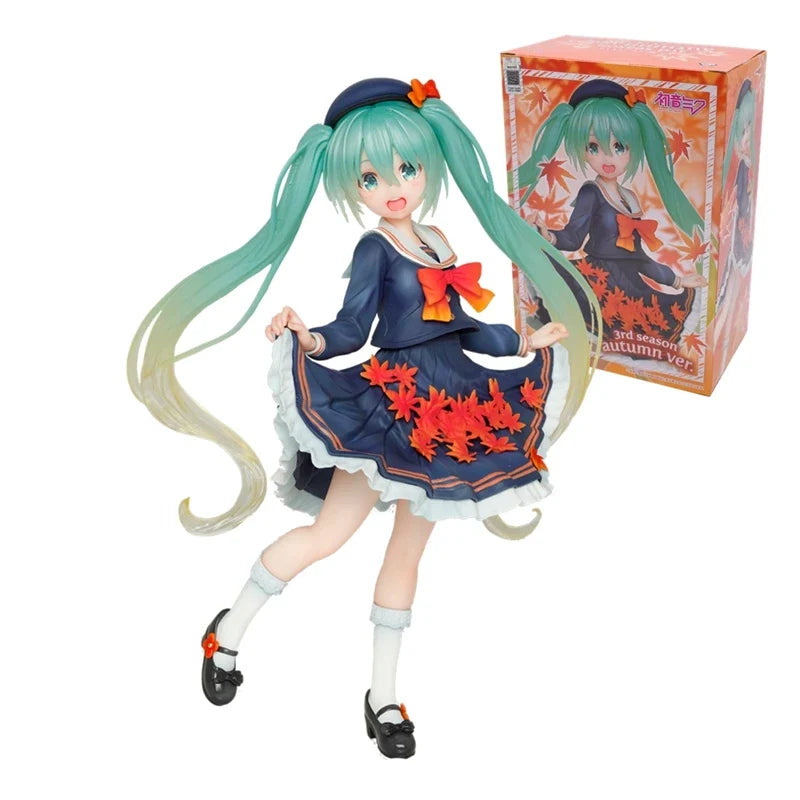 18cm Hatsune Miku Anime Figure 3rd Season Autumn Ver Kawaii Girl Action Figure PVC Collection Model Ornaments Toys Birthday Gift