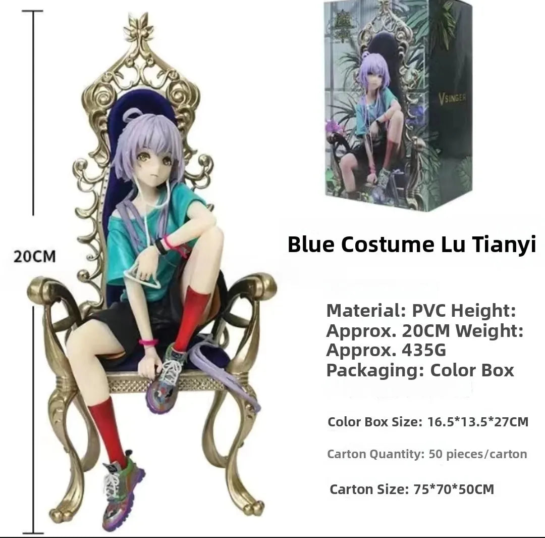 Blue orm Luo Tian Figure Ornament Gift Fairyland Tone Resin Material Static Model Collectible for Adults over 8