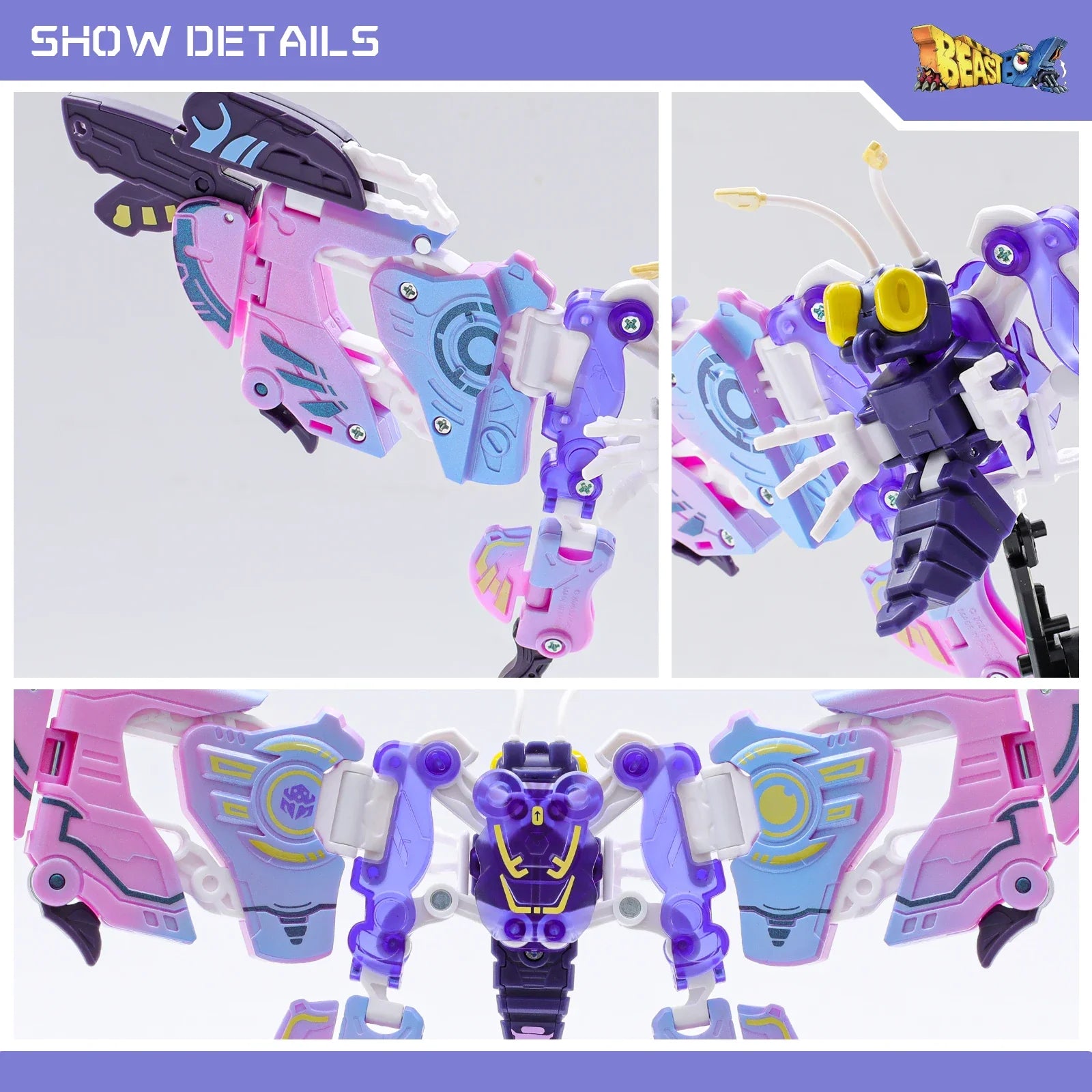 52TOYS Beastbox BB-56 BULLET Butterfly Deformation Robot, Converting in Mecha and Cube, Action Figure, Collectible Gift
