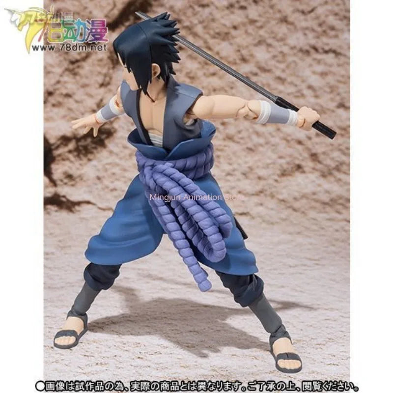 In stock Original Bandai S.H.Figuarts Naruto Uchiha Sasuke (Itachi Battle) Model Decoration Action Figure Toy Collection Gift