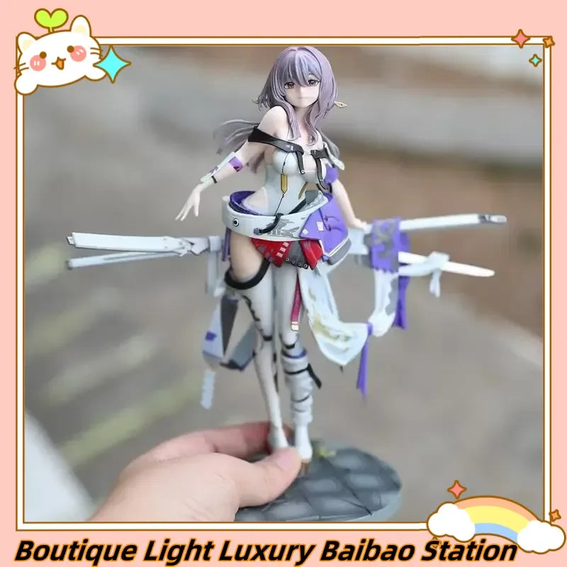 25cm Anime Nikki Red Lotus Victory Goddess Anime Gk Model Handmade Trendy Play Statue Periphery Collection Ornament Toy Gift