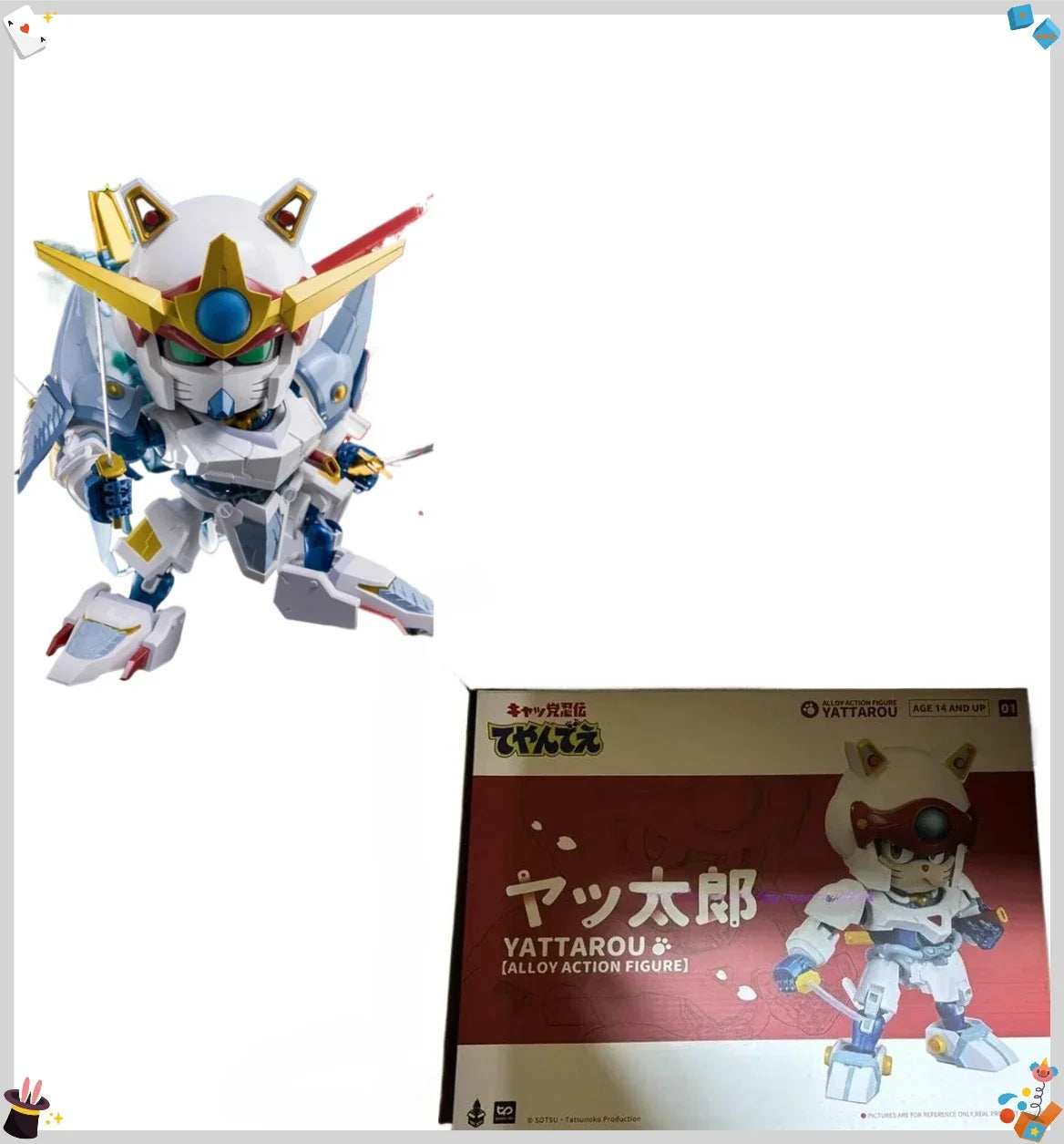 Heatboys Yattarou Samurai Pizza Cats Yattarou Movable HB0057 Genuine Character Model Toy Gift Collection