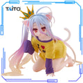 In Stock Taito Original Genuine No Game No Life: Zero Shiro Desktop Cute Figure White To Cat Ear T-Shirt 13cm Model Toy Figures