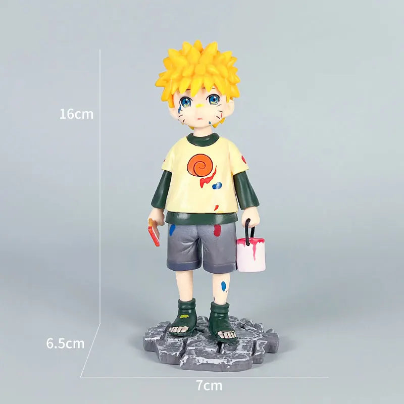 Anime Figurine Naruto Q version Uchiha Sasuke Action Doll Kawaii Childhood Uzumaki PVC Model Statue Anime Collection Toys Gifts
