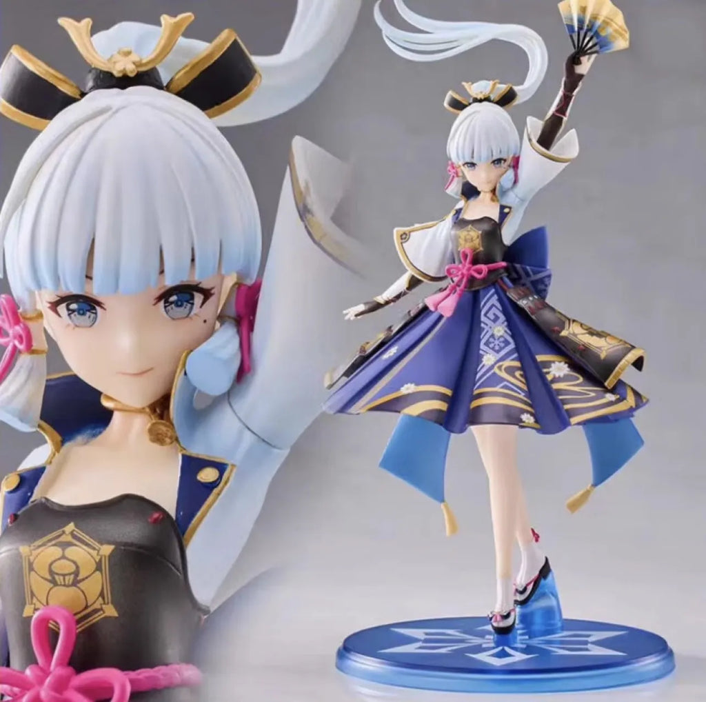 23CM Genshin Impact Hot Anime Figure Kamisato Ayaka Action Figure Cute Figurine Model Doll Kids Toys for Children Christmas Gift