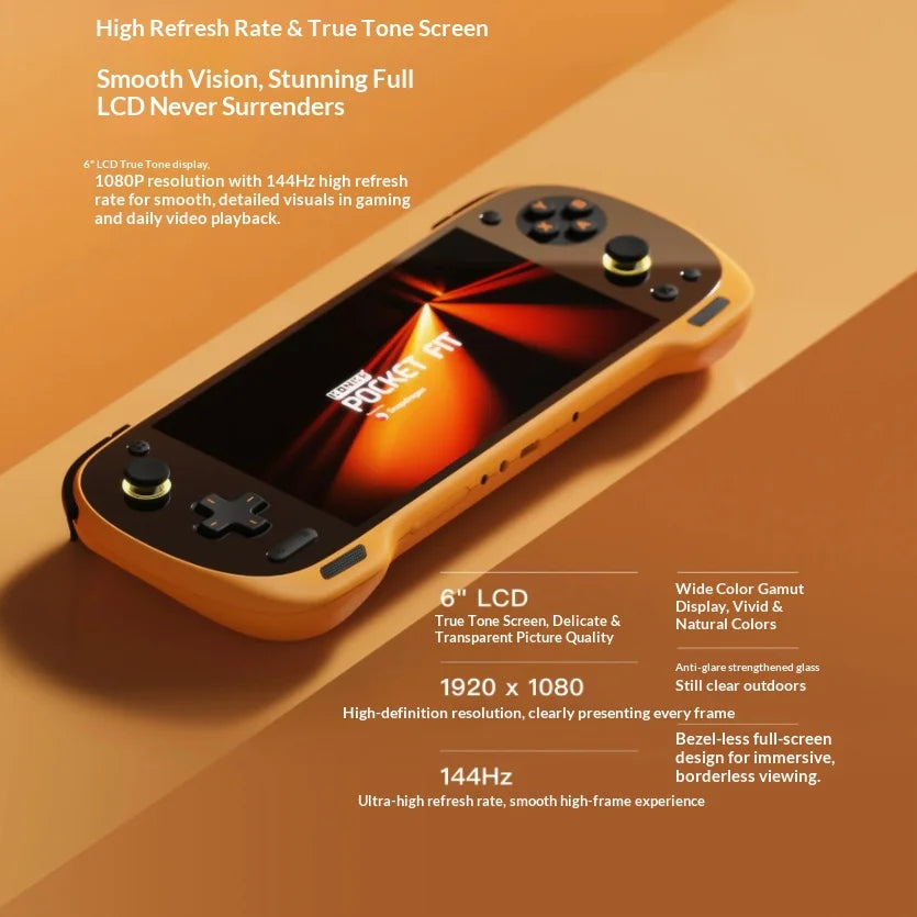 AYANEO KONKR Pocket FIT 8 Elite Android16 Handheld Gaming Consoles 6" 1920*1080 LCD Screen 8400 mAh Battery Hall Joysticks BT6.0
