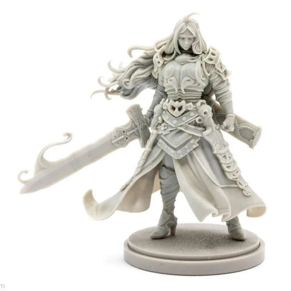 38mm Beauty Soldier Resin Figure Model Kit Fantasy Female Warrior 3D Printing Unassembled
