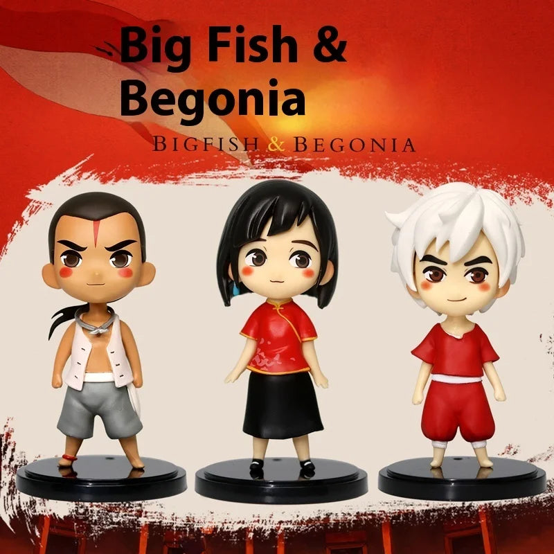 Chinese Style Anime Ornament Big Fish Haitang Kun Q-Version Handmade Exquisite Model Doll Collectible Action Figure Toy