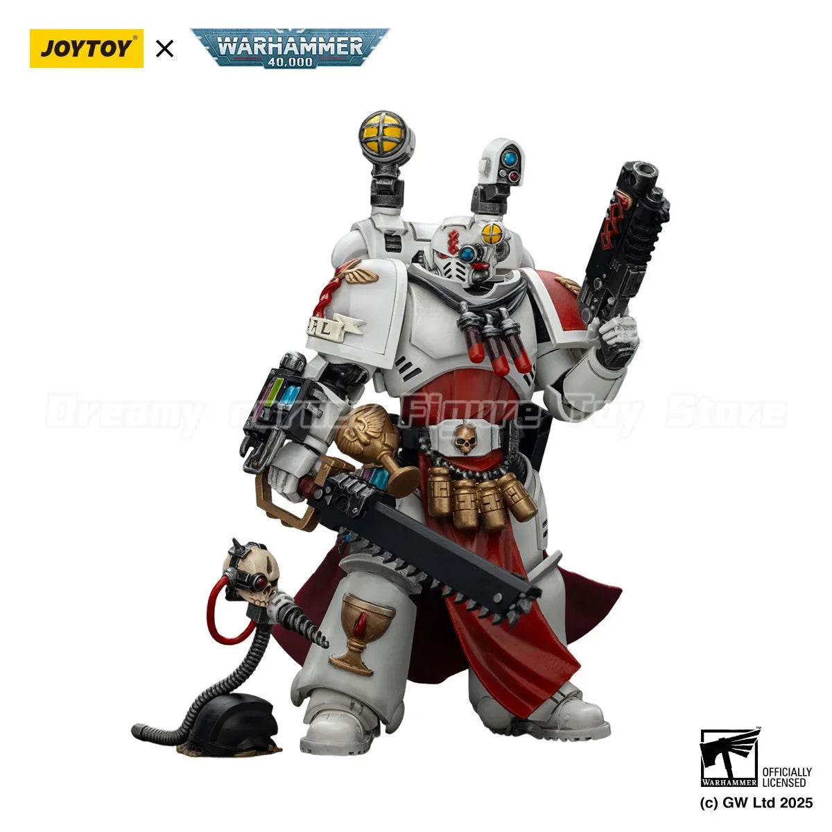 【In stock】JOYTOY Warhammer 40K Blood Angels Sanguinary Priest with Heavy Bolt Pistol Chainsword and narthecium 1/18 Figure