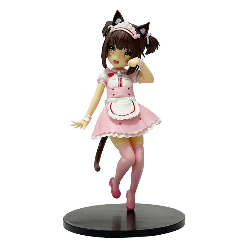 18CM Cat Maid Anime NEKOPARA Figure Chocolates Vanilla Cute Pretty Cat Style Model PVC Static Child Toys Collectible Gift Doll