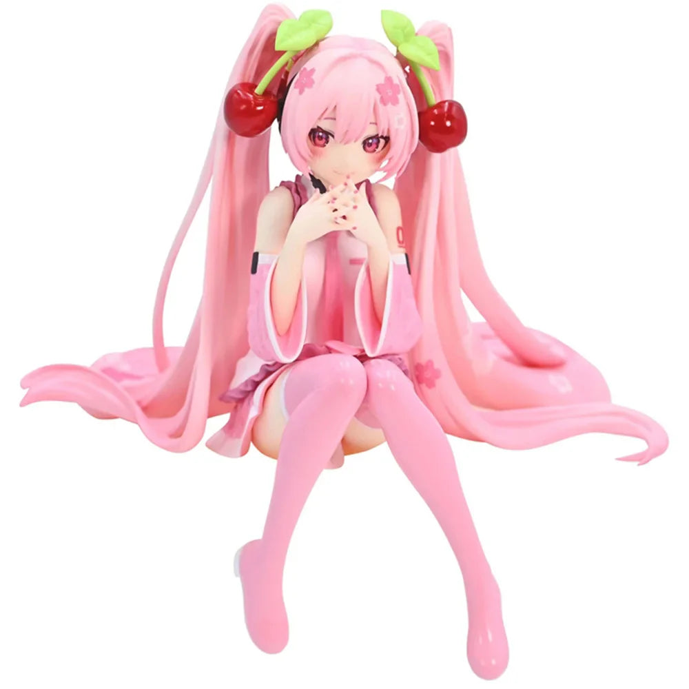 Heiße Hatsune Miku Anime Figur Rosa Kleid Modell Actionfiguren Spielzeug Kirschrosa PVC Kirschblüten Dekoration Sammlerstück Geschenk