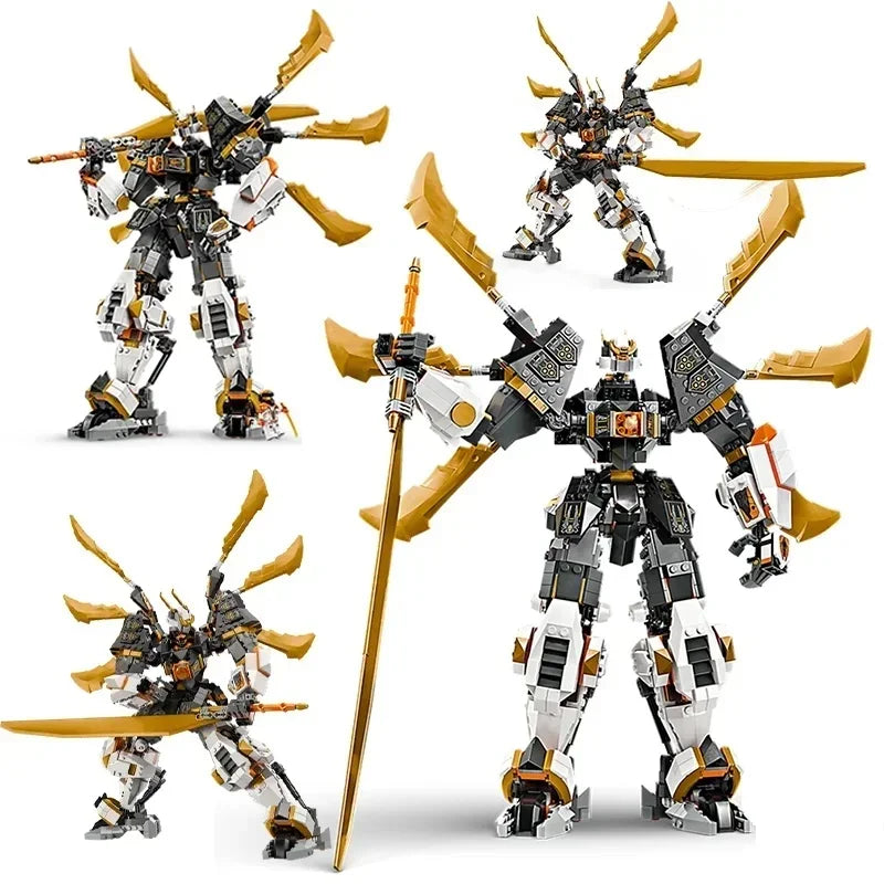 1055PCS Titan Dragon Mech Building Kit with Poseable Wings,Sword & Minifigure, Collectible Model for Kids and Adults 71821