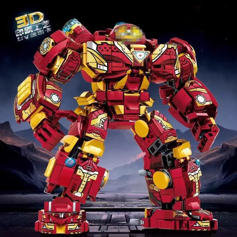Superheroes Avengers Iron Man Hulkbuster Steel Mecha Action Figures Building Blocks Classic Movie Model  Toys for Kid Gift