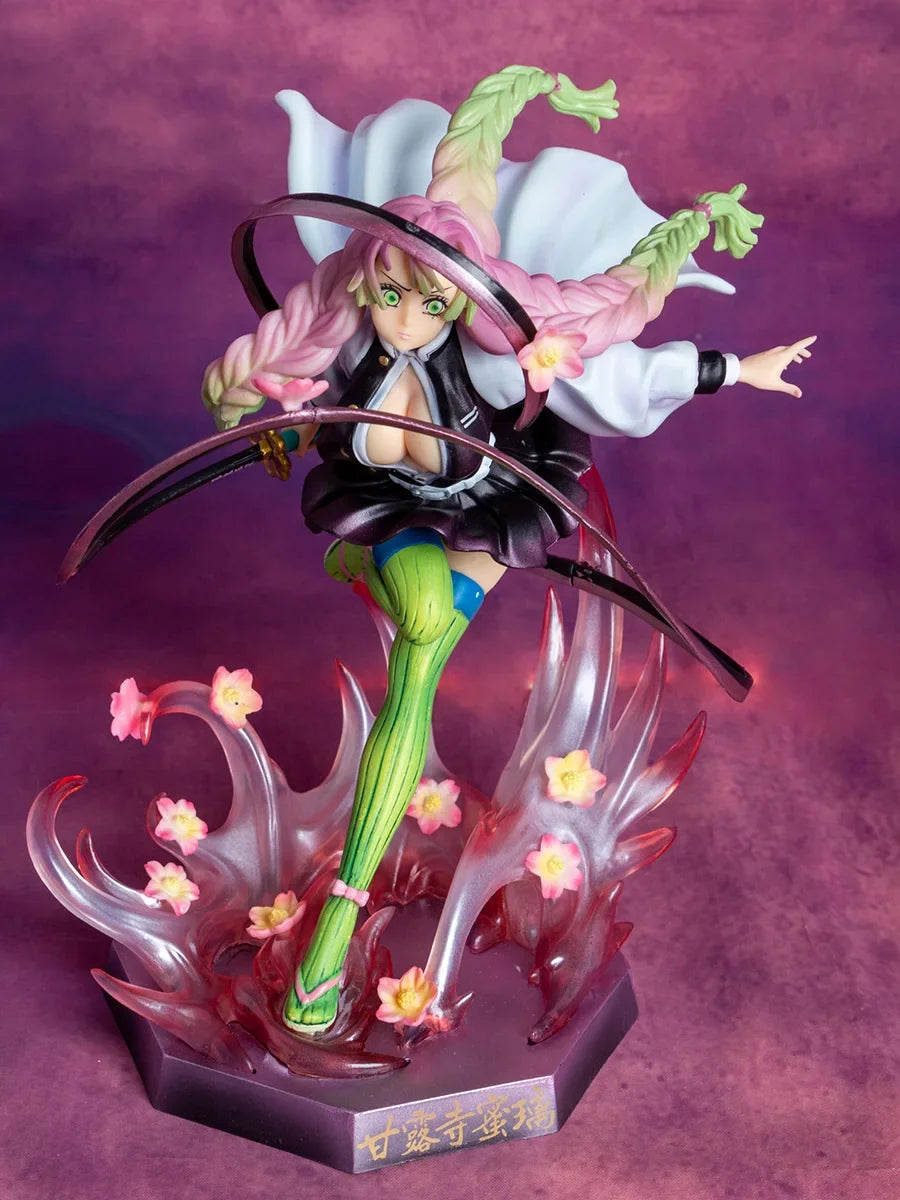 Demon Slayer Anime Figure Kanroji Mitsuri Kimetsu No Yaiba 22cm Figurine Pvc Statue Model Doll Collection Desk Decor Toy Gifts