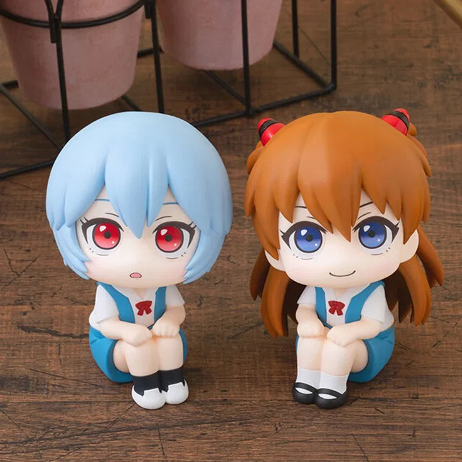 New Anime Neon Genesis Evangelion Eva Ayanami Rei Asuka Langley Kawaii Cute Figure Pvc Model Toys Doll Q Version Ornaments Gifts