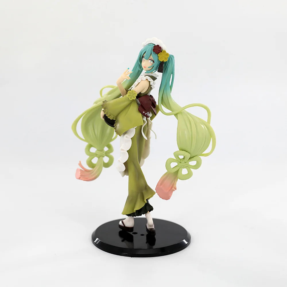 20C Hatsune Miku Figure Creative Sweet Matcha Parfait Dress Dress Up Model Toy Unlimited Charm Gift Collection Action Figure PVC