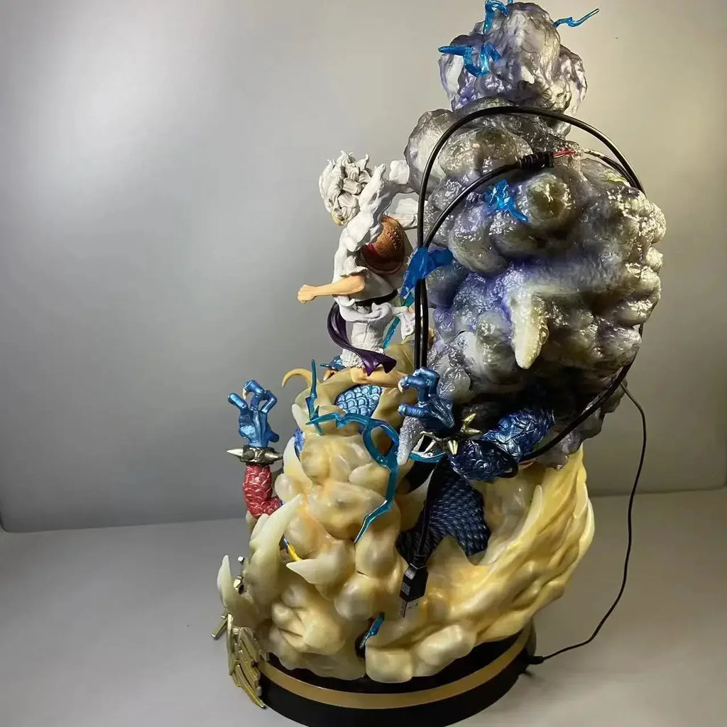 24cm One Piece Figures Luffy Vs Kaidou Anime Figures Luffy Gear 5 Statue Nika Luffy Figurine Gk Figurine Model Doll Toys Gift