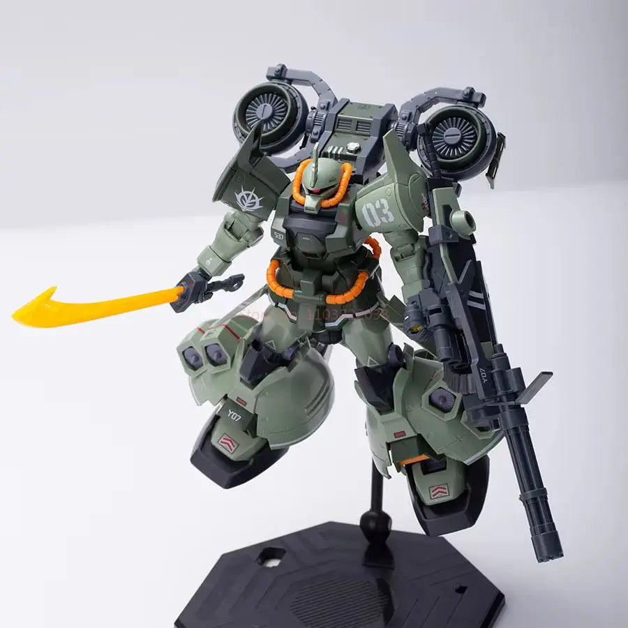 Gravitation HG 1/144 MS-07H-8 Gouf Flight Type Assembly Model Kit - Action Figure Plastic Robot Toy in Black Green Blue
