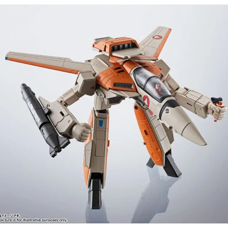 Bandai Original HI-METAL R Macross VF-1D Valkyrie Anime Action Figures Toys for Boys Christmas Gift Collectible Model Ornaments