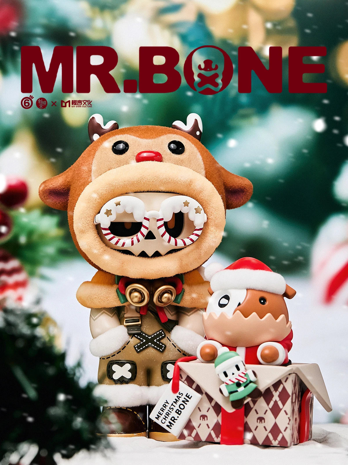 Mr. Bone Weihnachtsgeschenke Limited Edition Niedliche Rentierform Spielzeug Desktop Modell Hausornamente Mystery Room Sammlung Geschenke