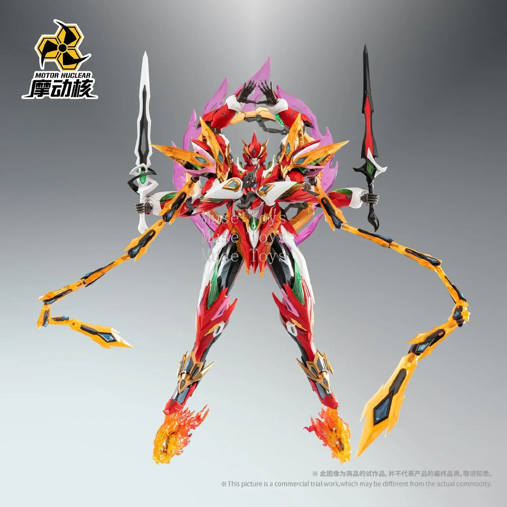 In Stock Friction Nuclear Assembly Nezha Creation Mecha Six-arm Alloy Skeleton Lotus Platform Multi-weapon Model