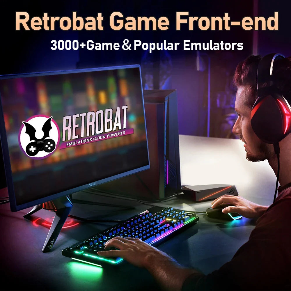 8G Game TF Card For N64/NEOGEO/SNES Retrobat Memory Card With 3000+ Games For ROG Ally/GPD Win 4 Handheld Console/Steam Deck/PC