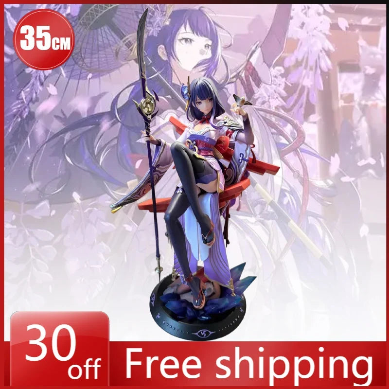 35cm Genshin Impact Figure Raiden Shogun Sexy Beautiful Girl Anime Collectible Model Desktop Decorations Beautiful Girl Kids Toy