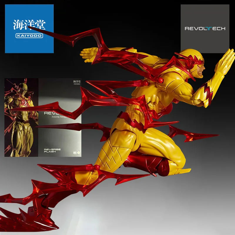 KAIYODO Original Revoltech Anime-Figur Reverse Flash & The Flash Actionfigur Spielzeug für Jungen Kinder Geschenk Sammlermodell Ornamente