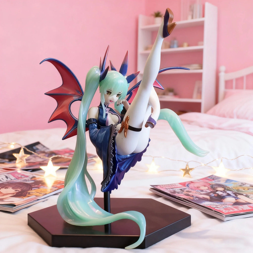 New Hatsune Miku Anime Figure Light and Dark Beautiful Angel Girl Action Figure PVC Collectible Doll Ornaments Toys Gifts